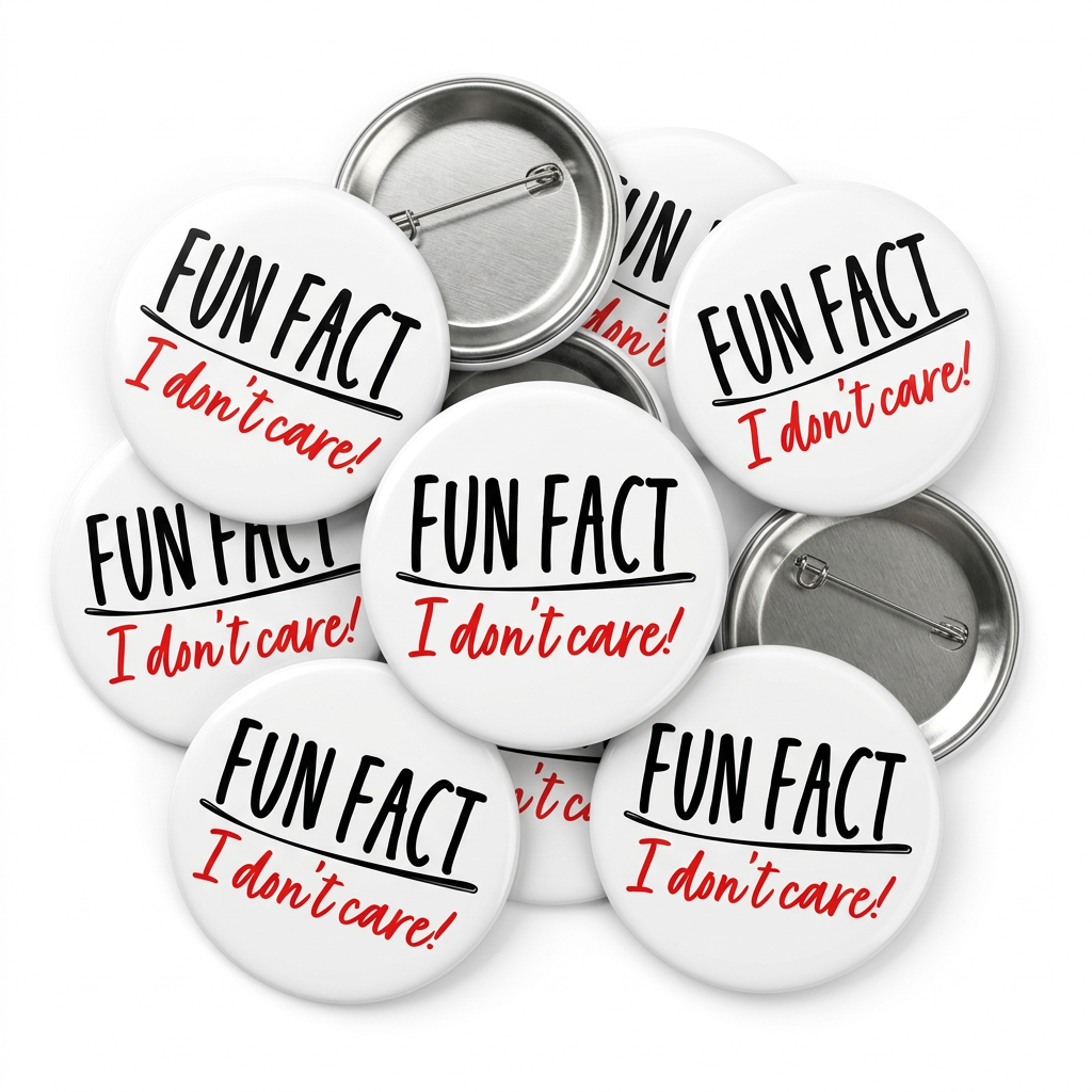 Fun Fact I don't Care Button Pin Badge