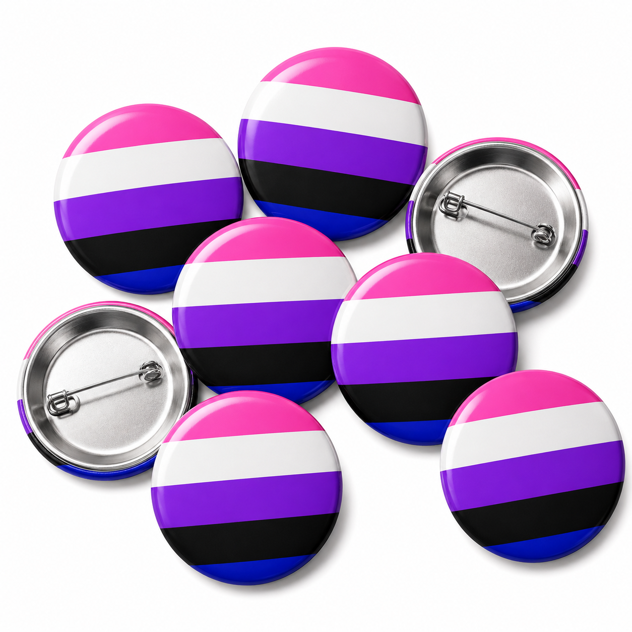 Gender Fluid Button Pin Badge