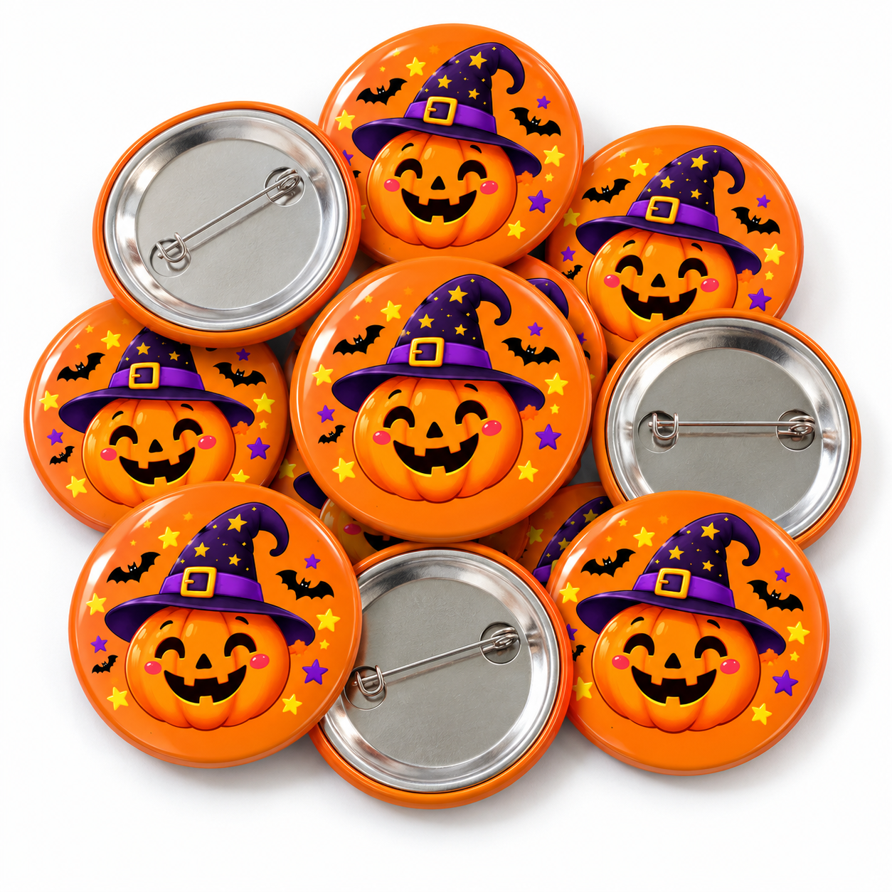 Pumpkin Witch Halloween Badge