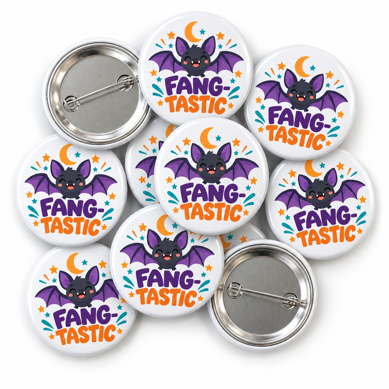 Fang-Tastic Bat Halloween Badge