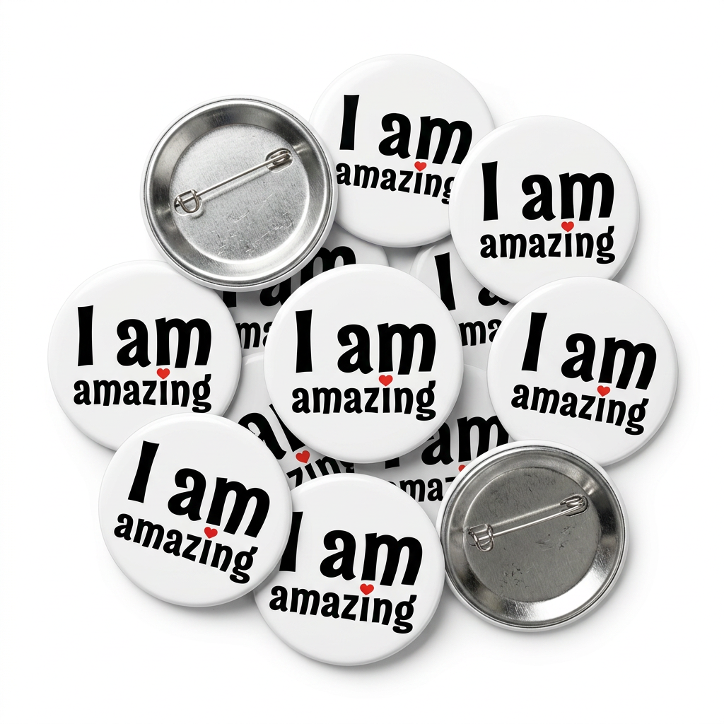 I am Amazing Button Pin Badge