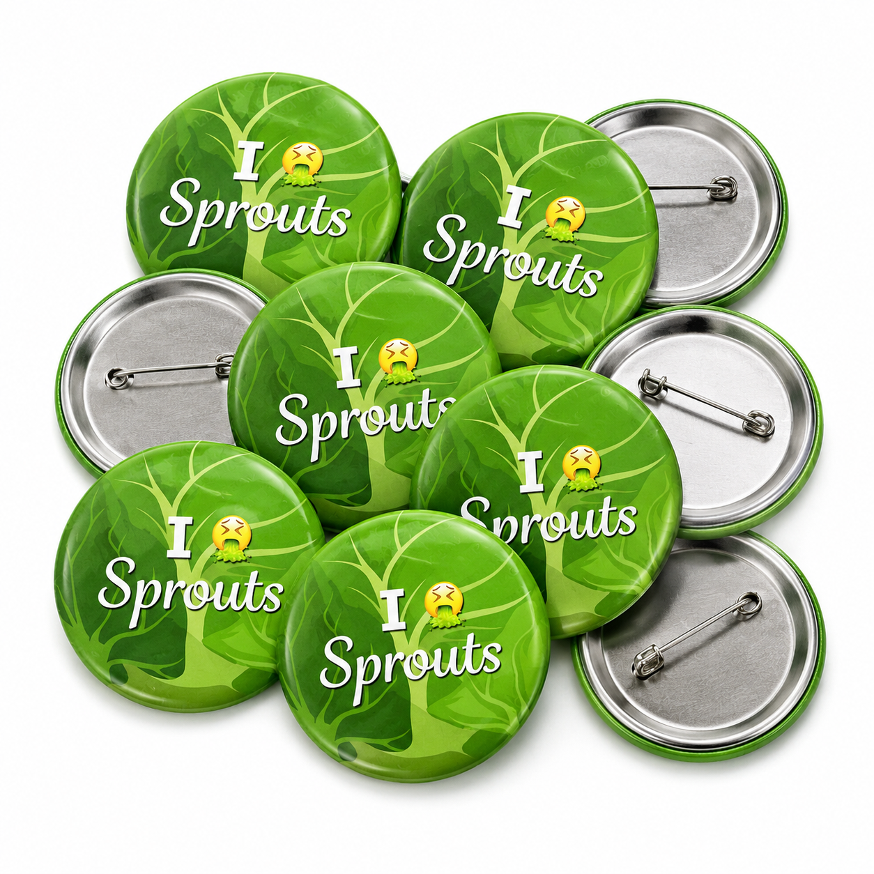 I Hate Sprouts Button Pin Badge
