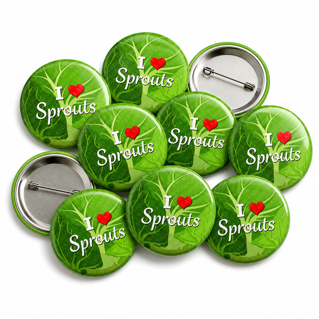 I Love Sprouts Button Pin Badge
