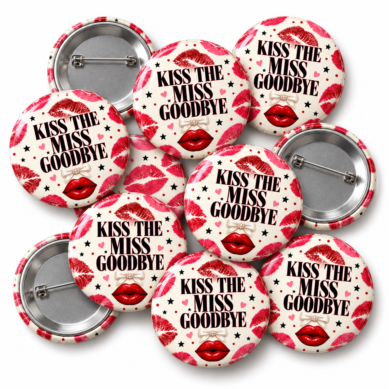 Kiss the Miss Goodbye Hen Party Badge