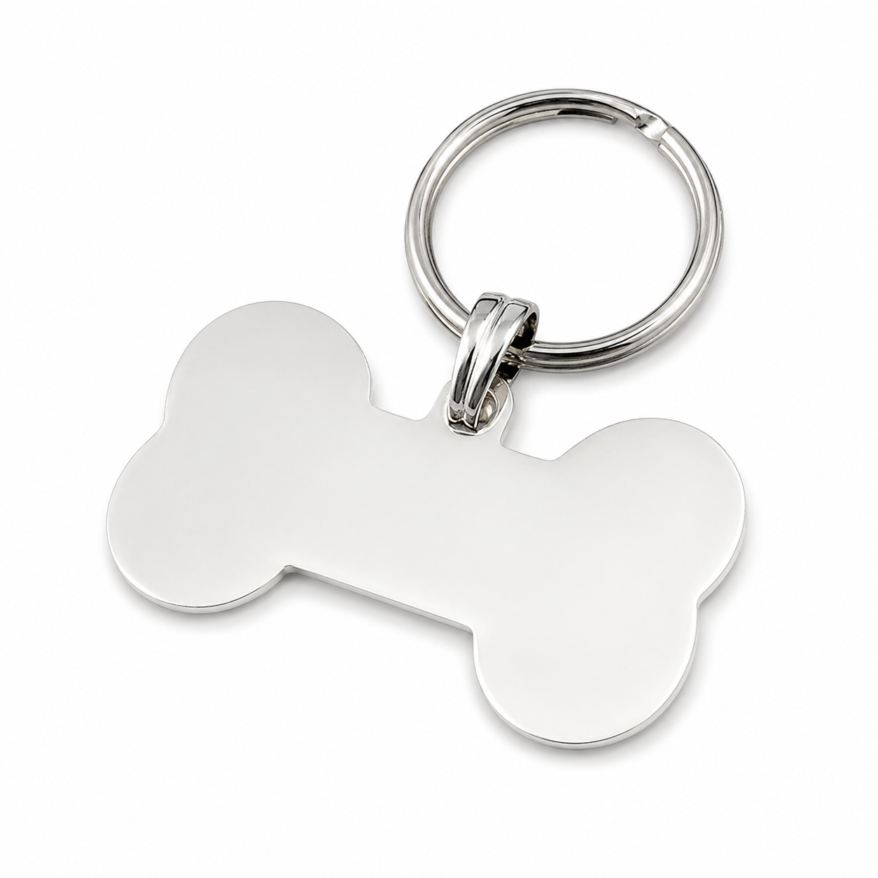 Polished Chrome or Brass Plated Small Bone Pet Tag
