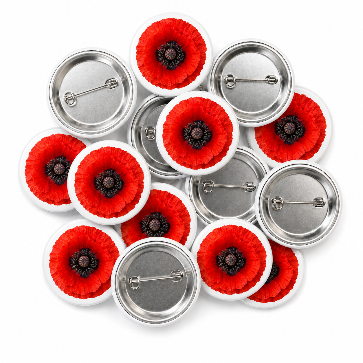 Poppy Button Pin Badge
