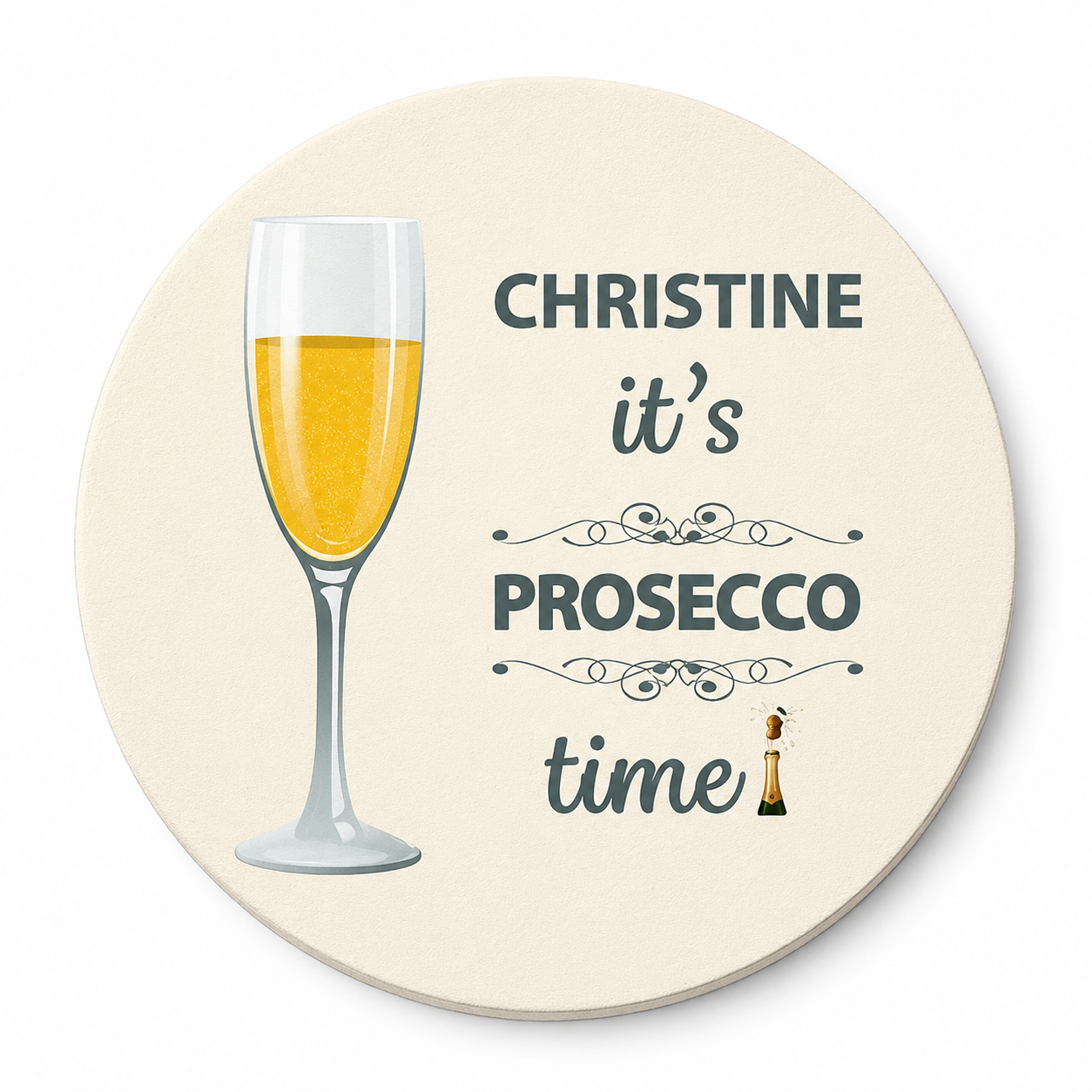 Prosecco Time Personalised Coaster