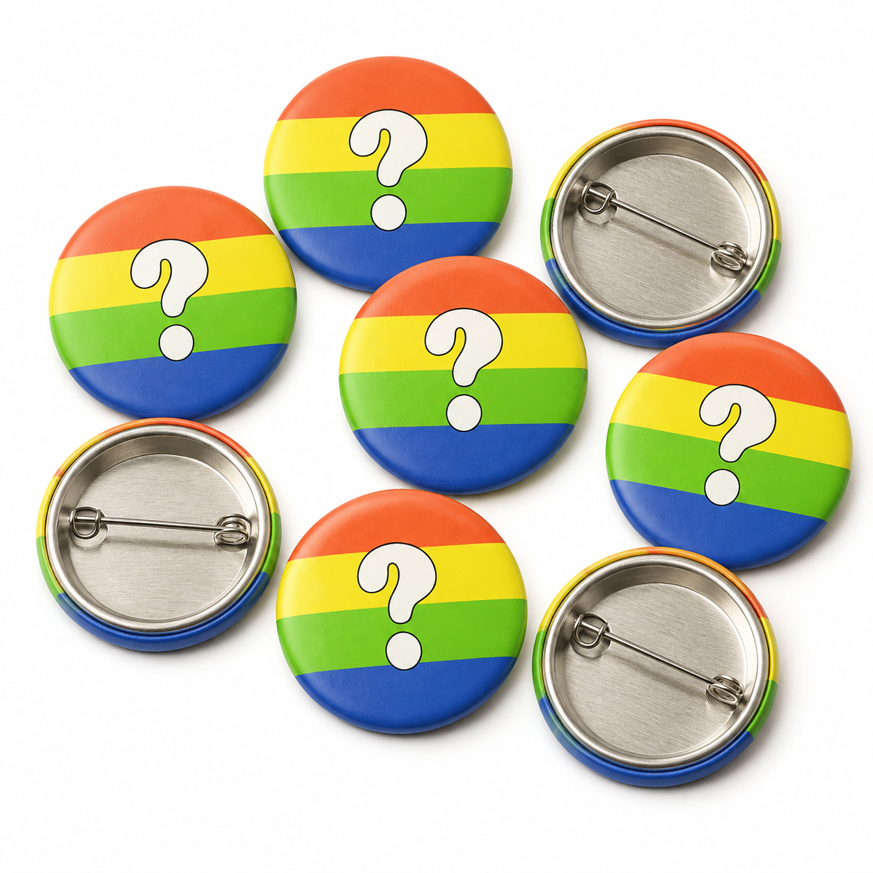 Questioning Button Pin Badge