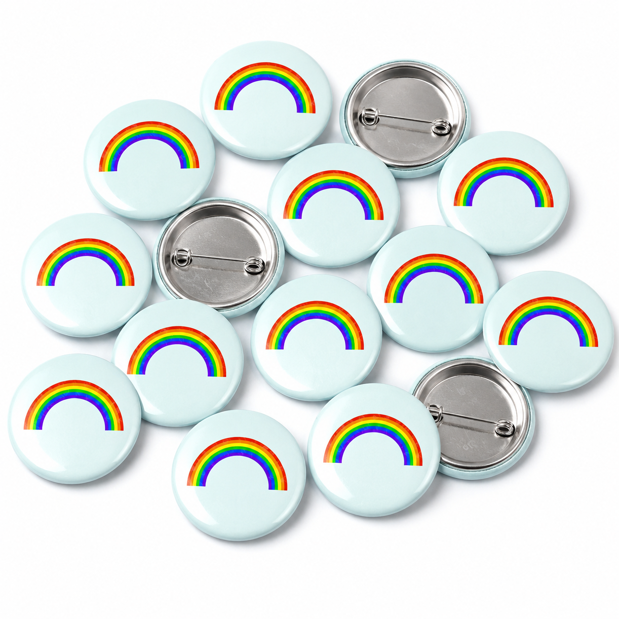 Rainbow Button Pin Badge
