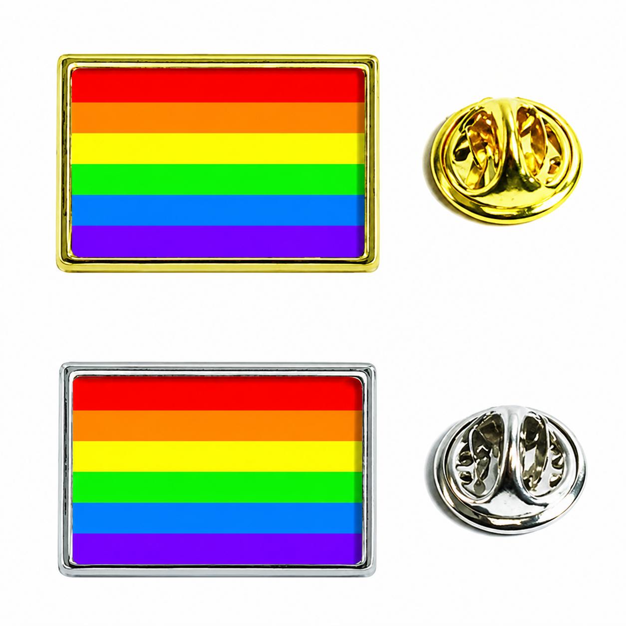 Rainbow Insert Lapel Pin - Rectangle 21x13mm