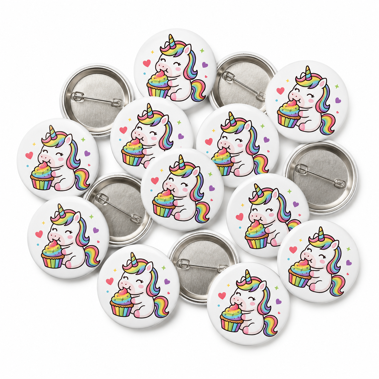 Rainbow Unicorn Button Pin Badge