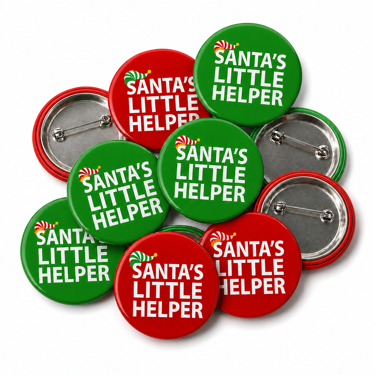 Santas Little Helper Button Pin Badge