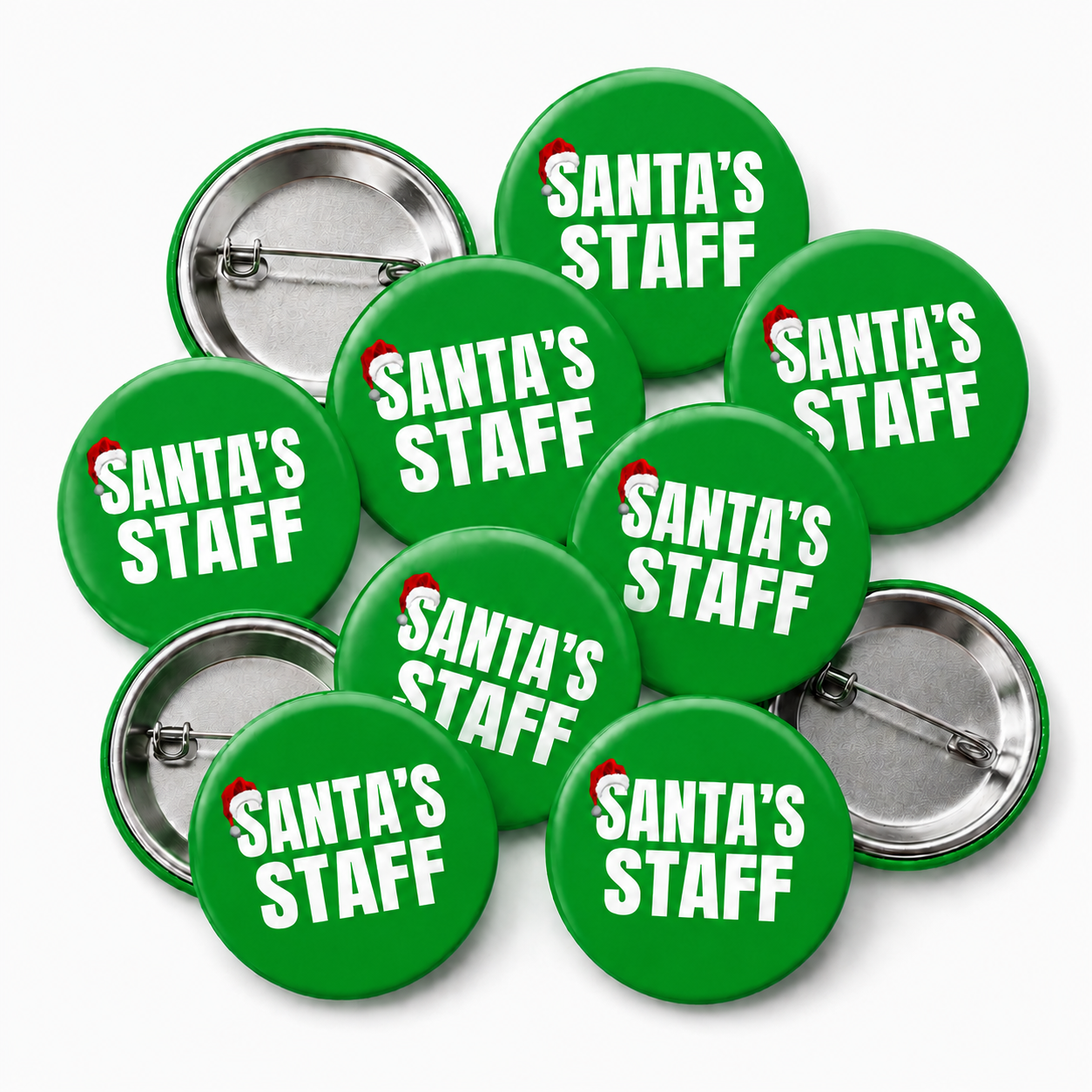 Santas Staff Button Pin Badge