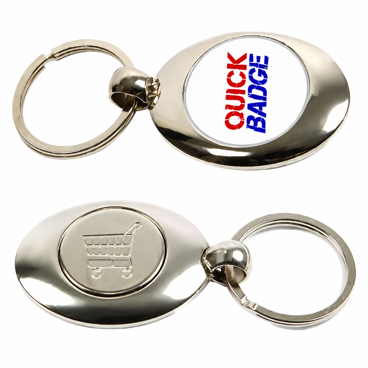 Silver Plated Shopping Trolley Keyring QBMZ-25