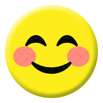 Smiling Eyes and Face Emoji Button Pin Badge