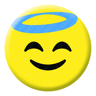 Smiling Face with Halo Emoji Button Pin Badge