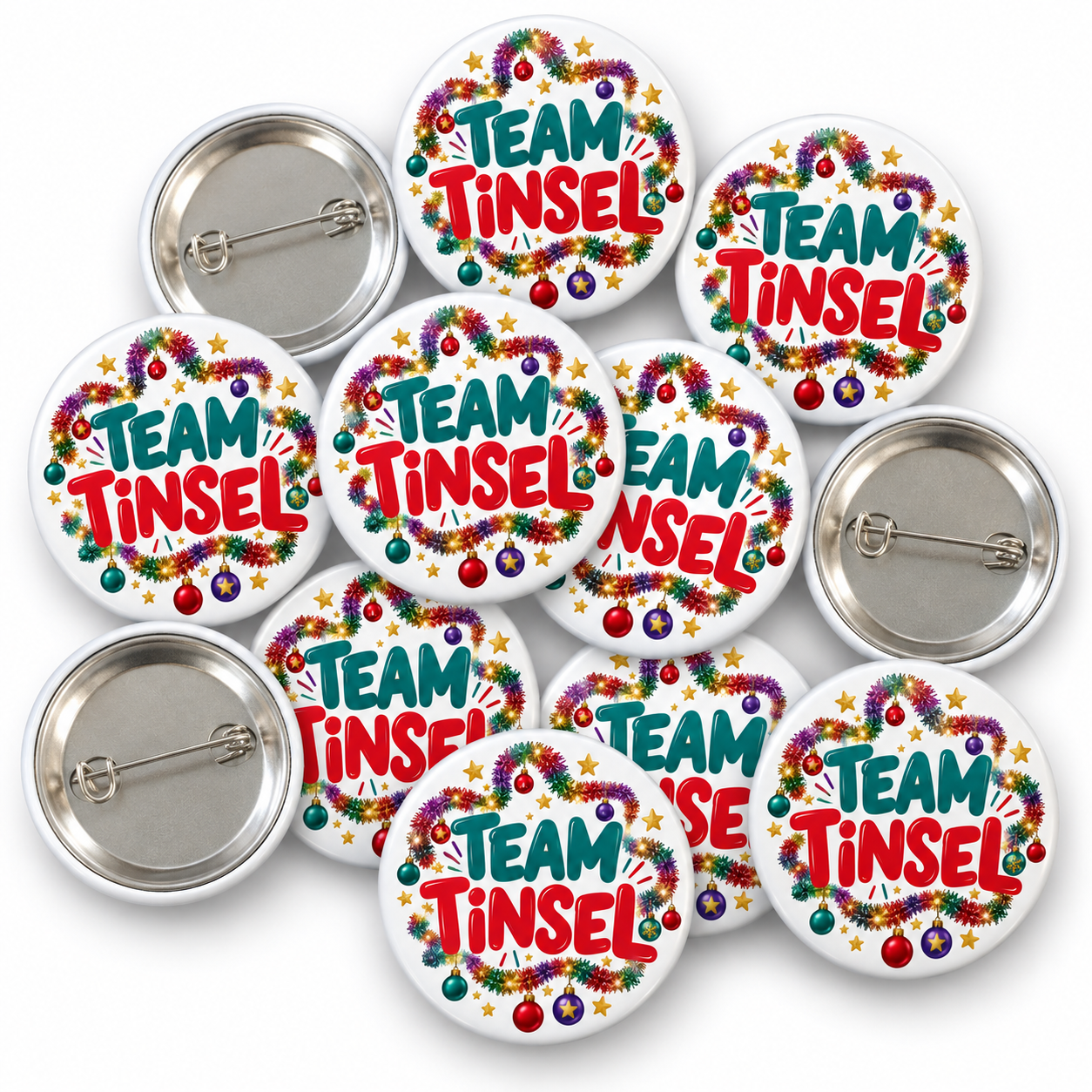 Team Tinsel Christmas Badge