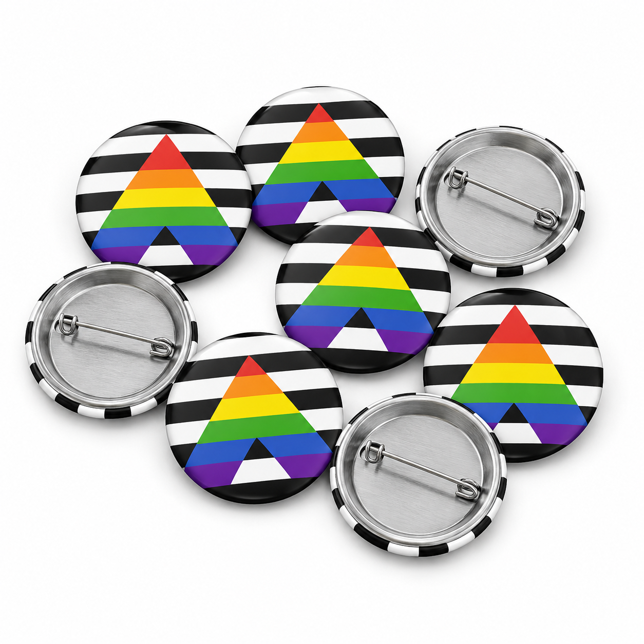 Straight Ally Button Pin Badge