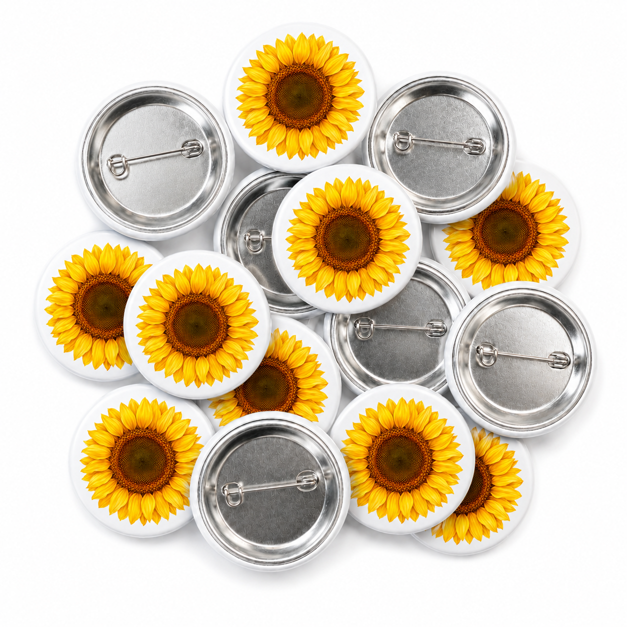 Sunflower Button Pin Badge