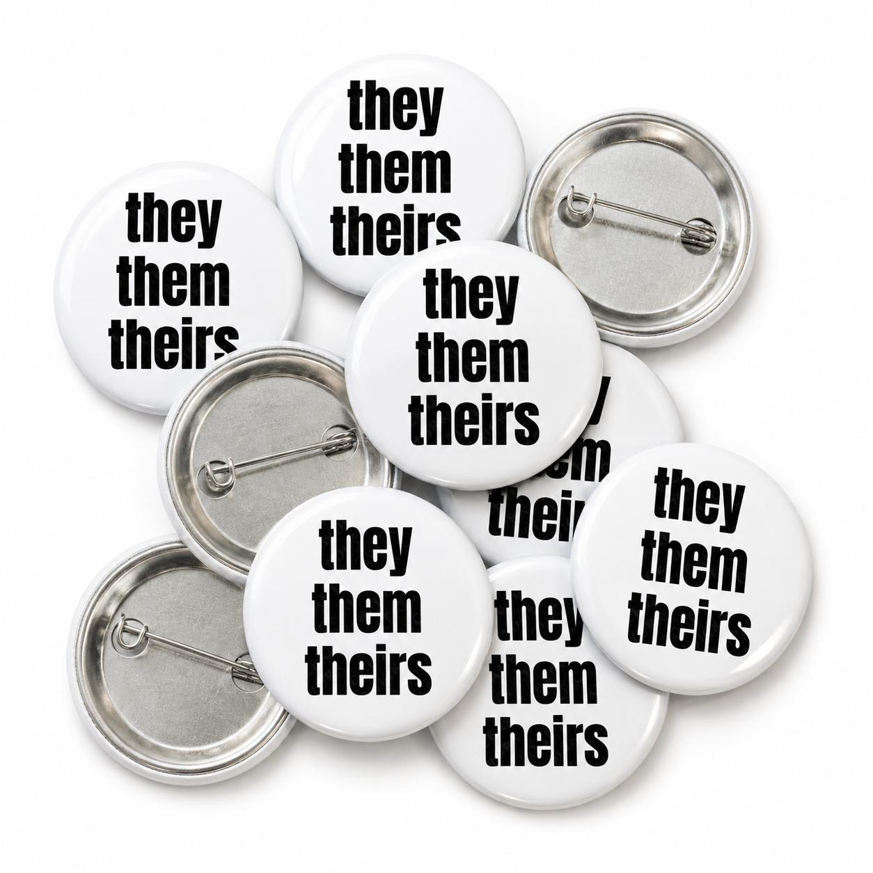 Pronoun - they them theirs Button Pin Badge