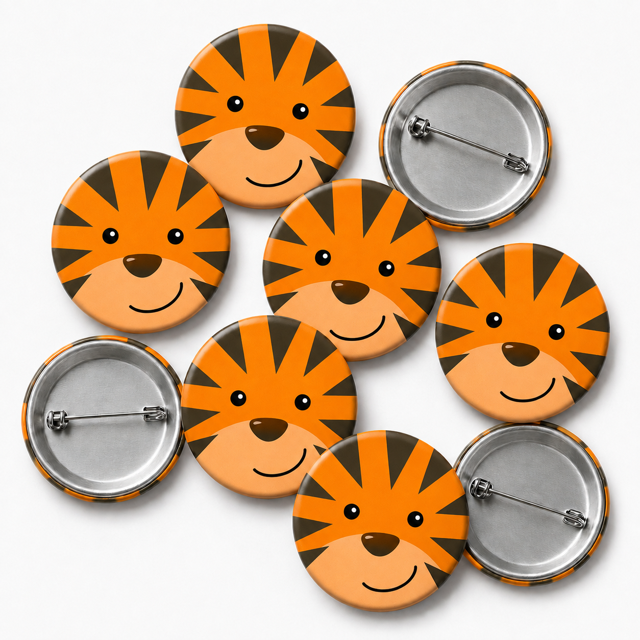 Tiger Button Pin Badge
