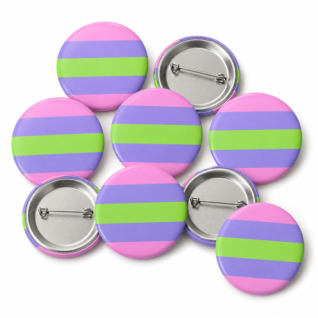 Trigender Button Pin Badge