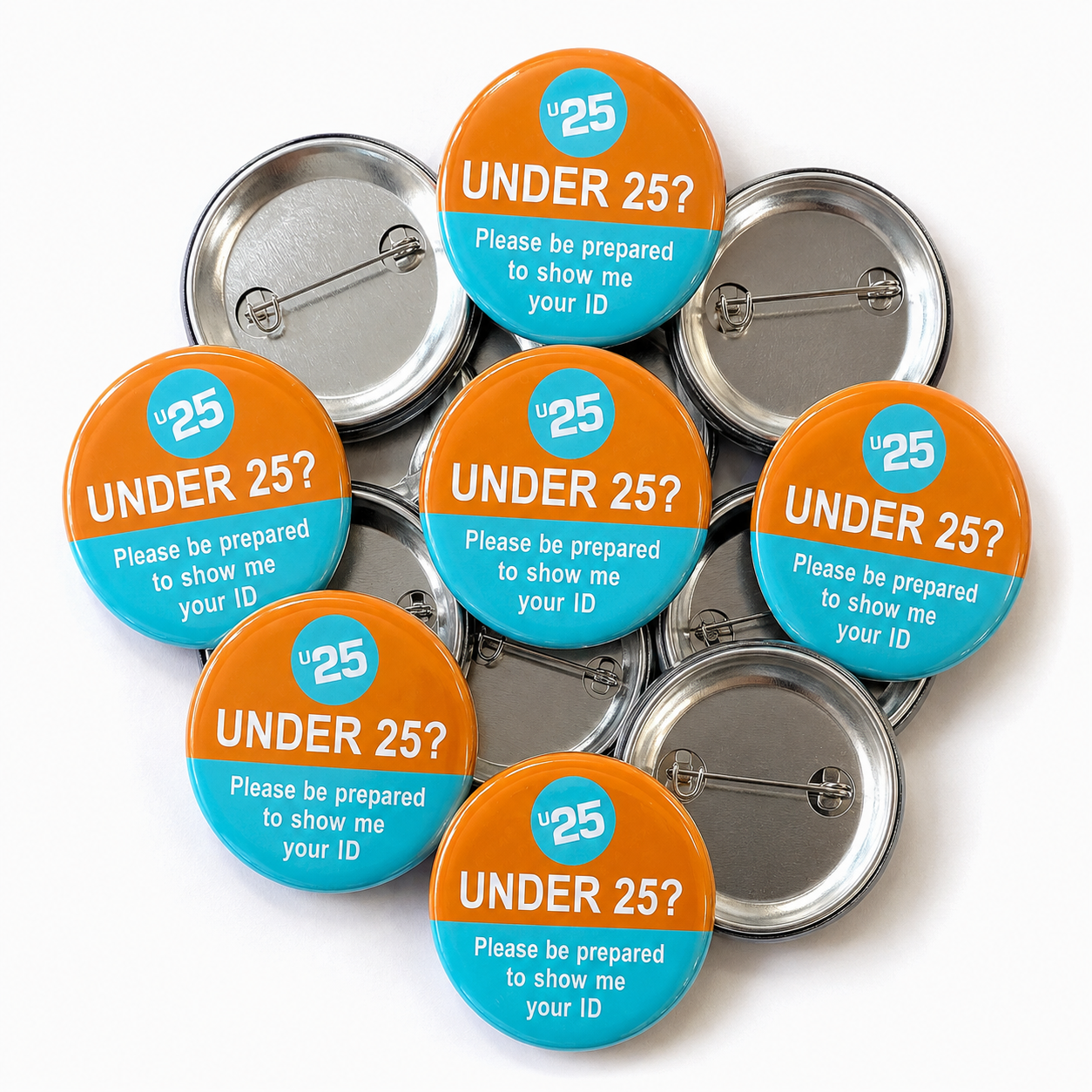 Under 25 - Orange/Blue Pin Badges
