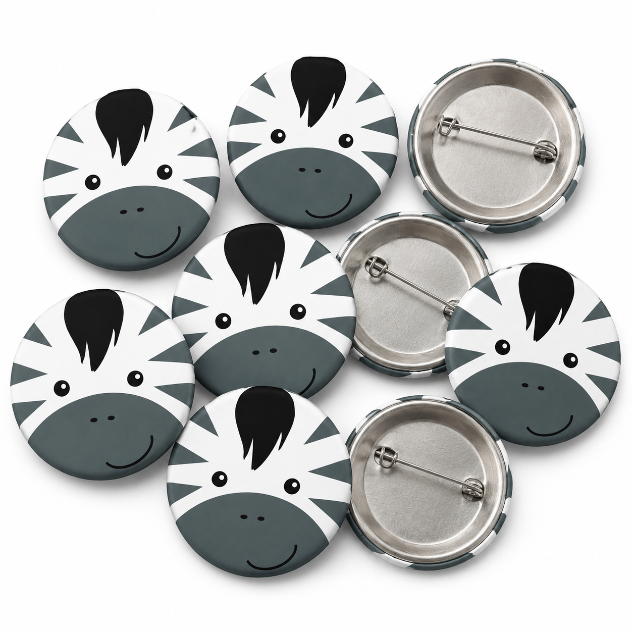 Zebra Button Pin Badge