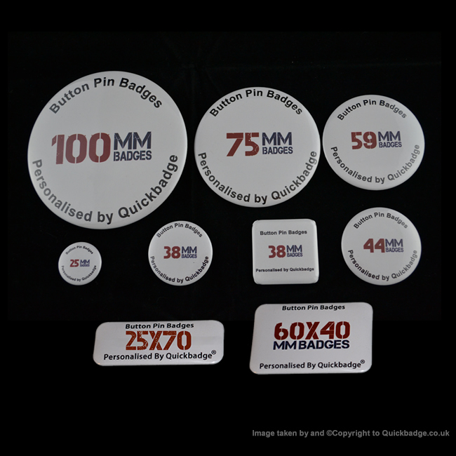 Quickbadge.co.uk Custom Personalised 25mm x 70mm Custom Rectangle Pin