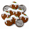 Christmas Pudding Button Pin Badge