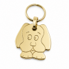 Dog Head Tag Polished Chrome or Brass