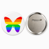 Rainbow Butterfly Button Pin Badge