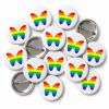 Rainbow Butterfly Button Pin Badge