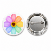Rainbow Flower Button Pin Badge