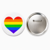 Rainbow Heart Button Pin Badge