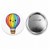 Rainbow Hot Air Balloon Button Pin Badge