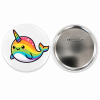 Rainbow Narwhal Button Pin Badge