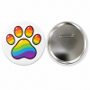 Rainbow Paw Print Button Pin Badge