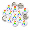 Rainbow Ribbon Button Pin Badge