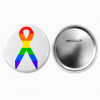 Rainbow Ribbon Button Pin Badge