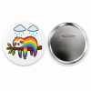 Rainbow Sloth Button Pin Badge