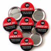 Under 25 - Red/Black Pin Badges