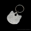 Cat Head Pet Tag Polished Chrome or Brass
