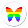 Rainbow Butterfly Button Pin Badge