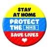 Stay Home Save Lives Button Pin Badge