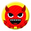 Devil Red Face Emoji Button Pin Badge