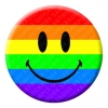 Rainbow Smiley Button Pin Badge