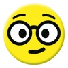 Nerd Face Emoji Button Pin Badge