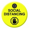 Social Distancing Yellow Button Pin Badge