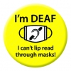 Deaf Awareness Yellow Button Pin Badge